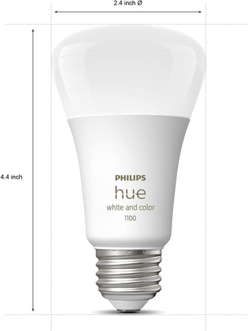 Hue 75W A19 bulbs demonstrate white and color ambiance for versatile lighting