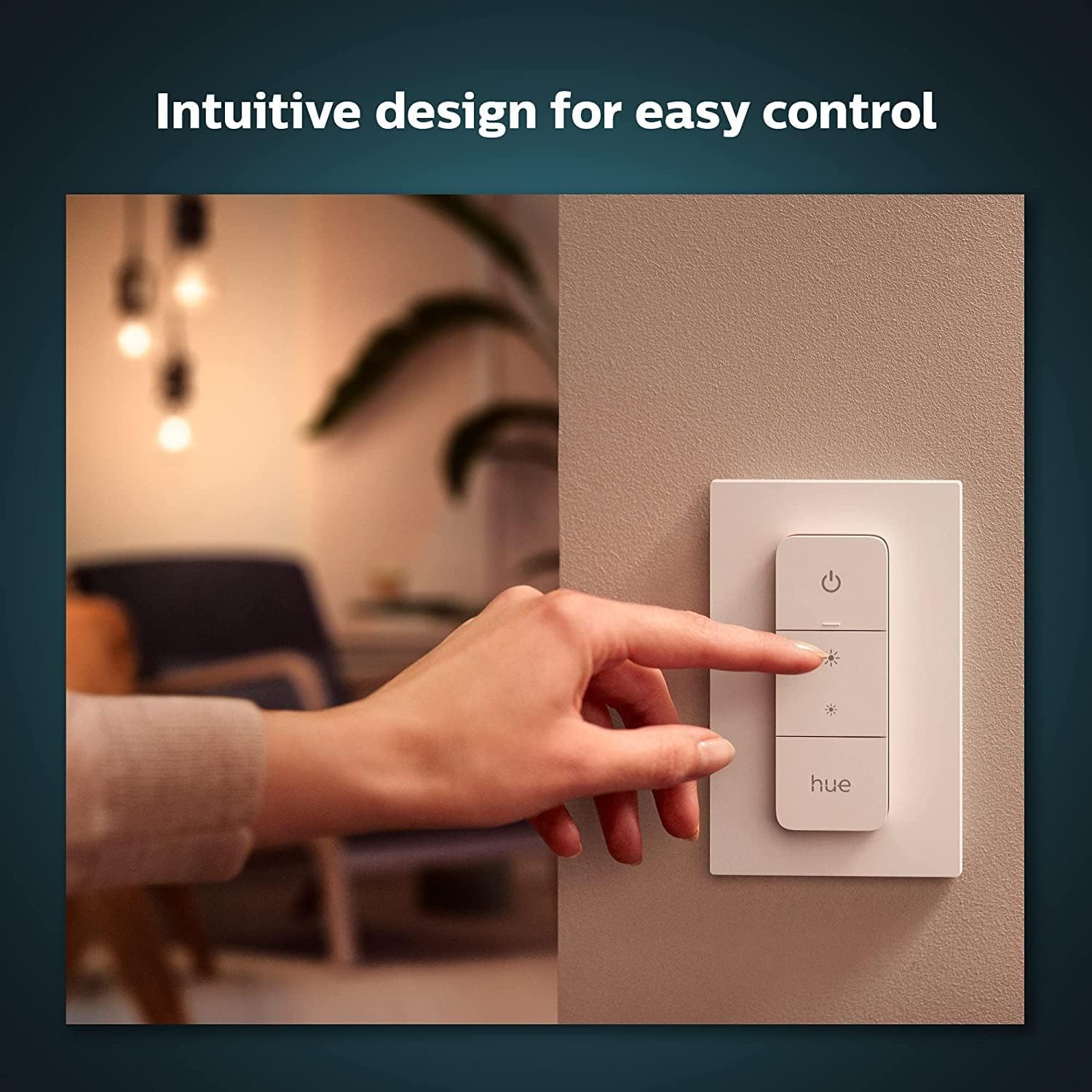Philips Hue Dimmer V2 adhesive mount allows installation-free placement on walls