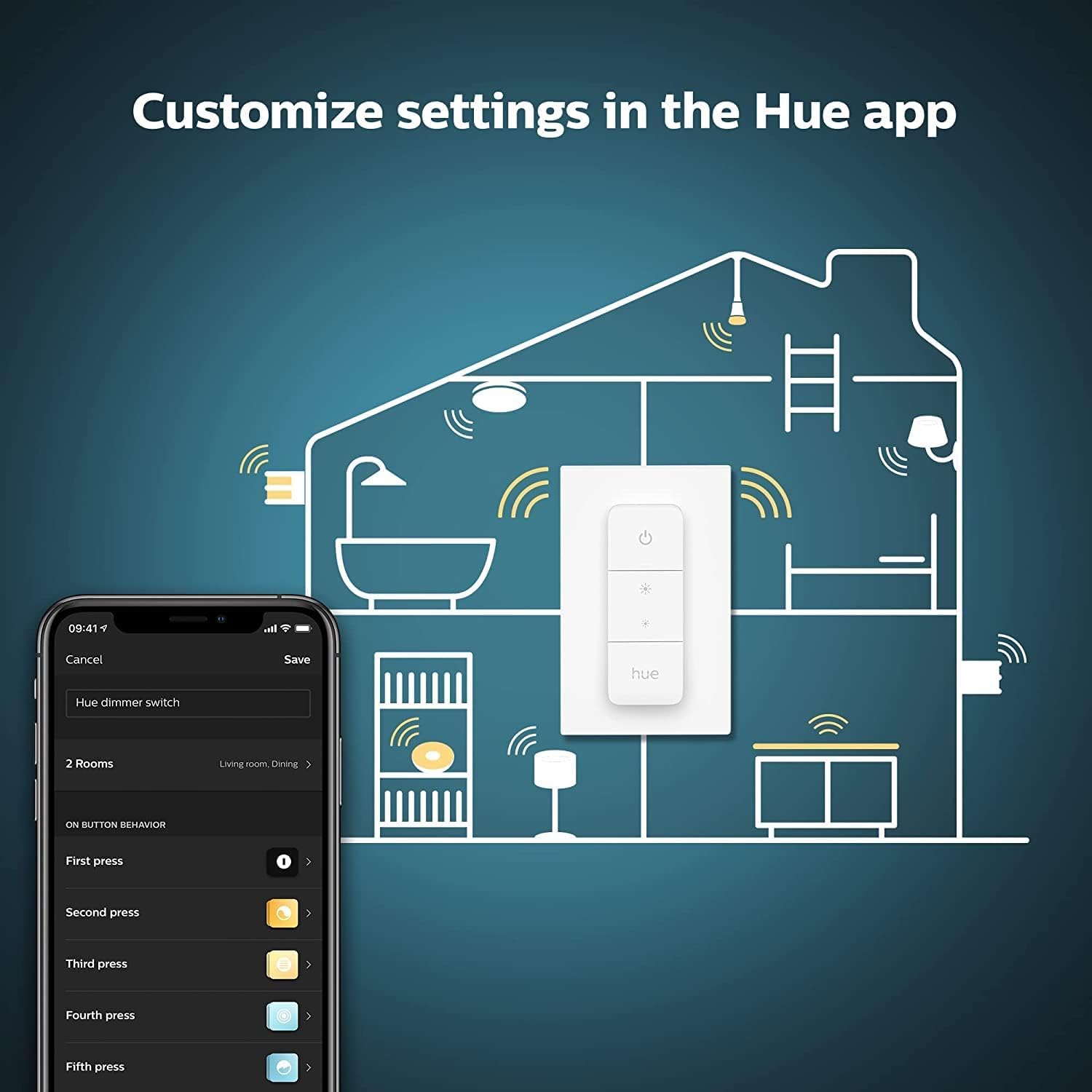 Philips Hue Dimmer V2 compatibility makes everyday lighting control fast and simple