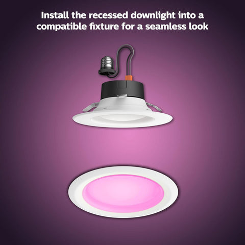 Philips Hue downlight app control for quick lighting changes.