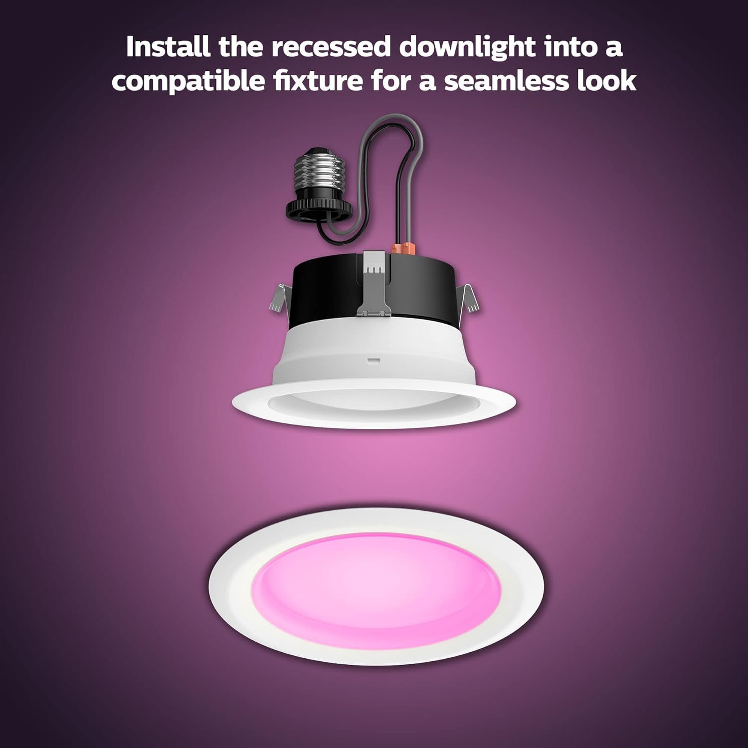 Philips Hue downlights dynamic effects for personalized ambience.