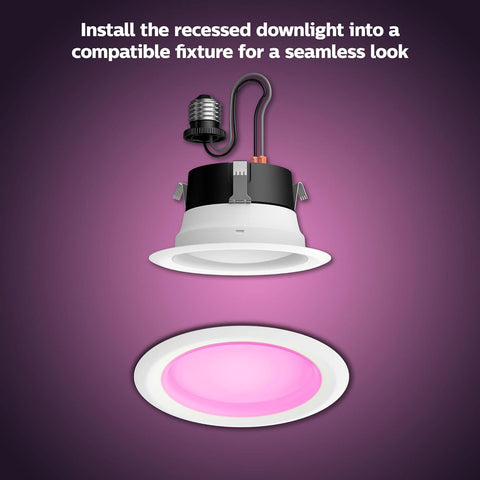 Philips Hue downlights dynamic effects for personalized ambience.
