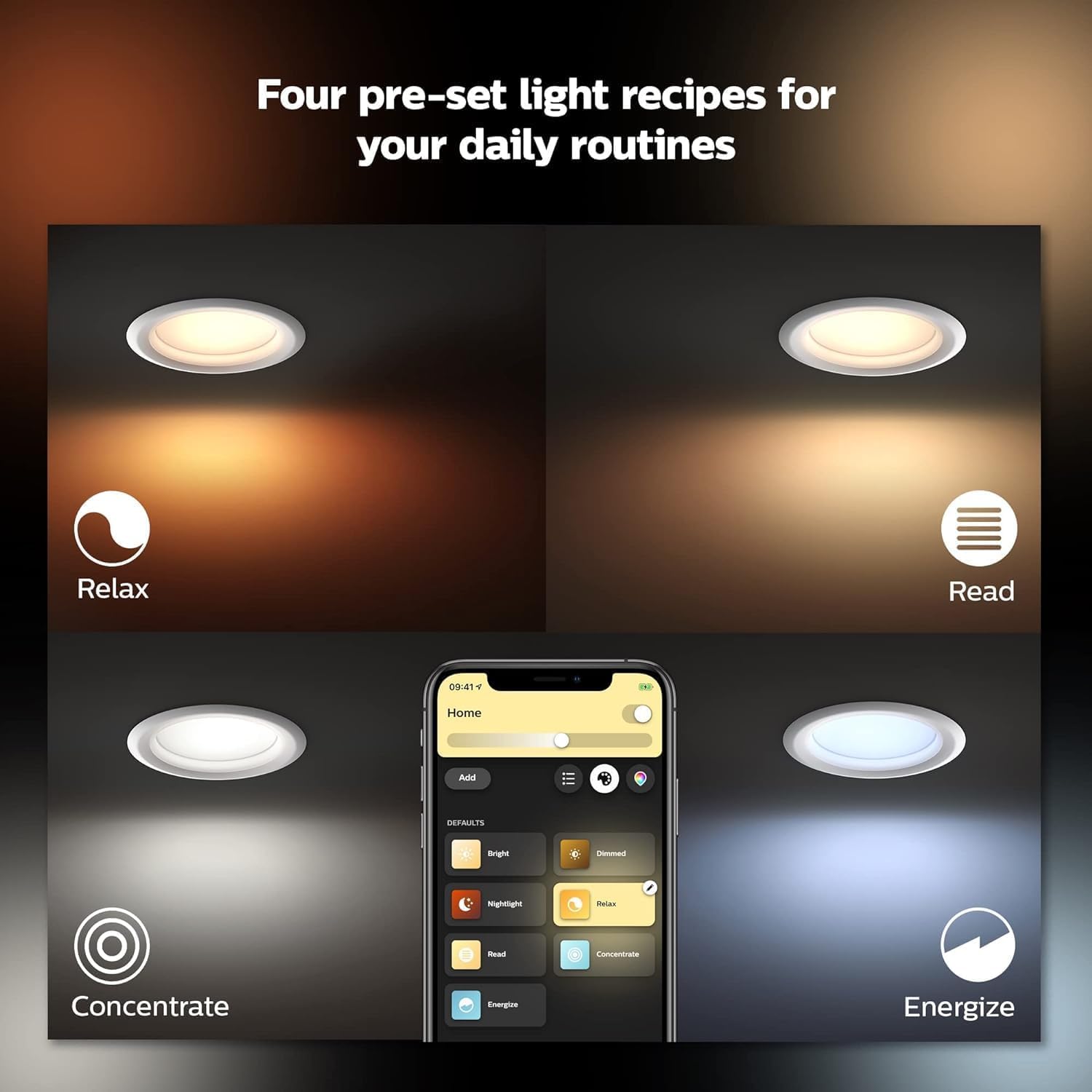 Philips Hue downlights voice control with Alexa and Google Assistant