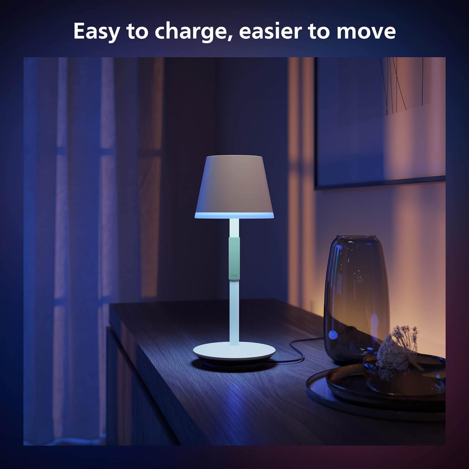 Hue Go demonstrates white to color ambient range for versatile scenes