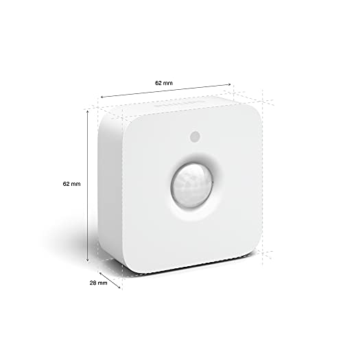 Philips Hue indoor motion sensor battery-powered for flexible placement.