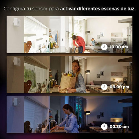 Philips Hue bridge integration allows broader smart home control.