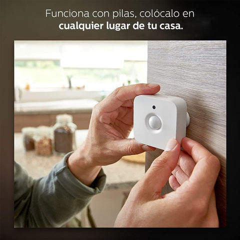 Philips Hue sensor helps save energy by turning off lights when vacant.