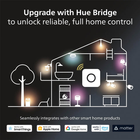 Philips Hue Lightguide handblown crystal glass adds a premium decorative touch.