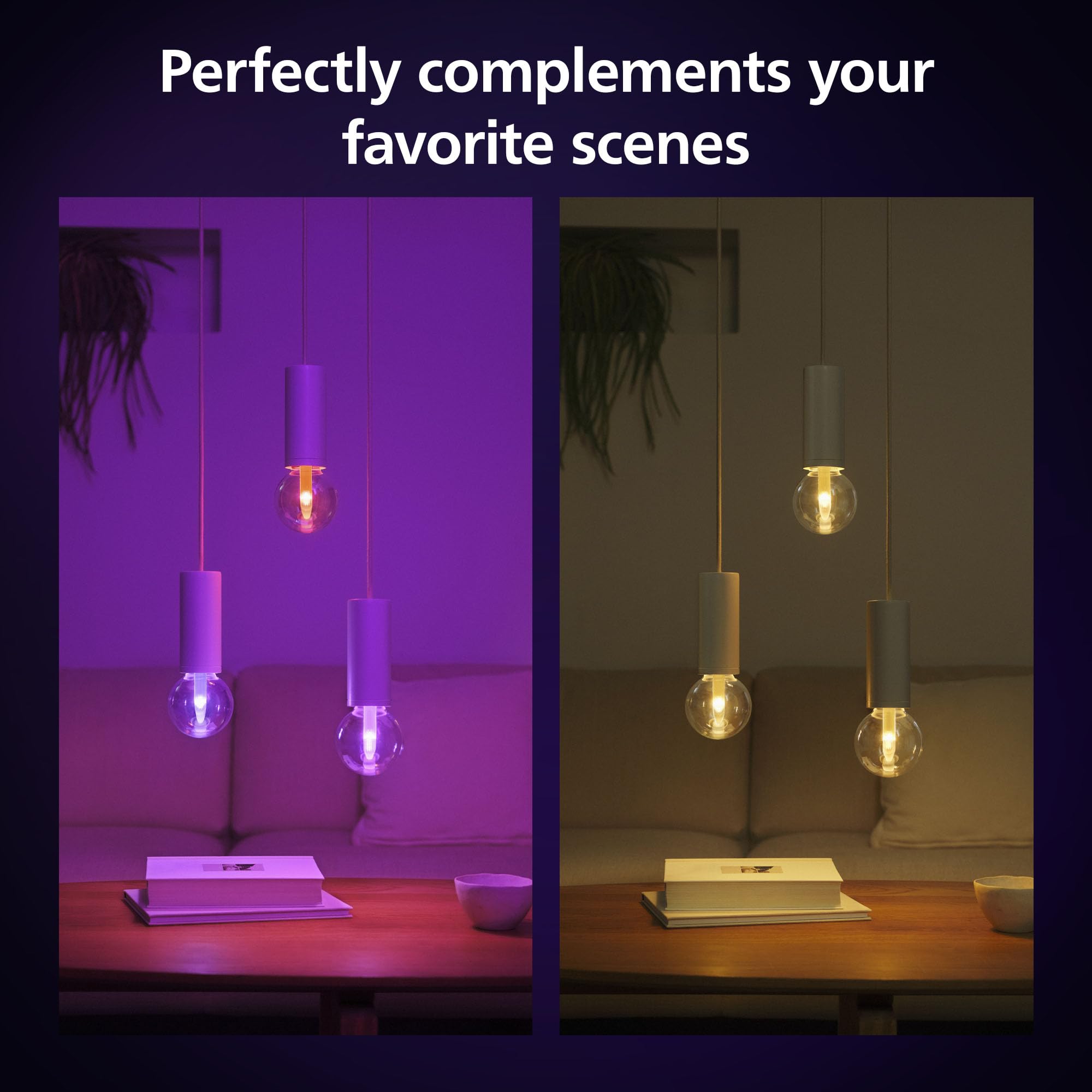 Philips Hue Lightguide small globe shape complements modern decor.
