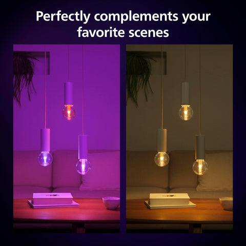 Philips Hue Lightguide small globe shape complements modern decor.