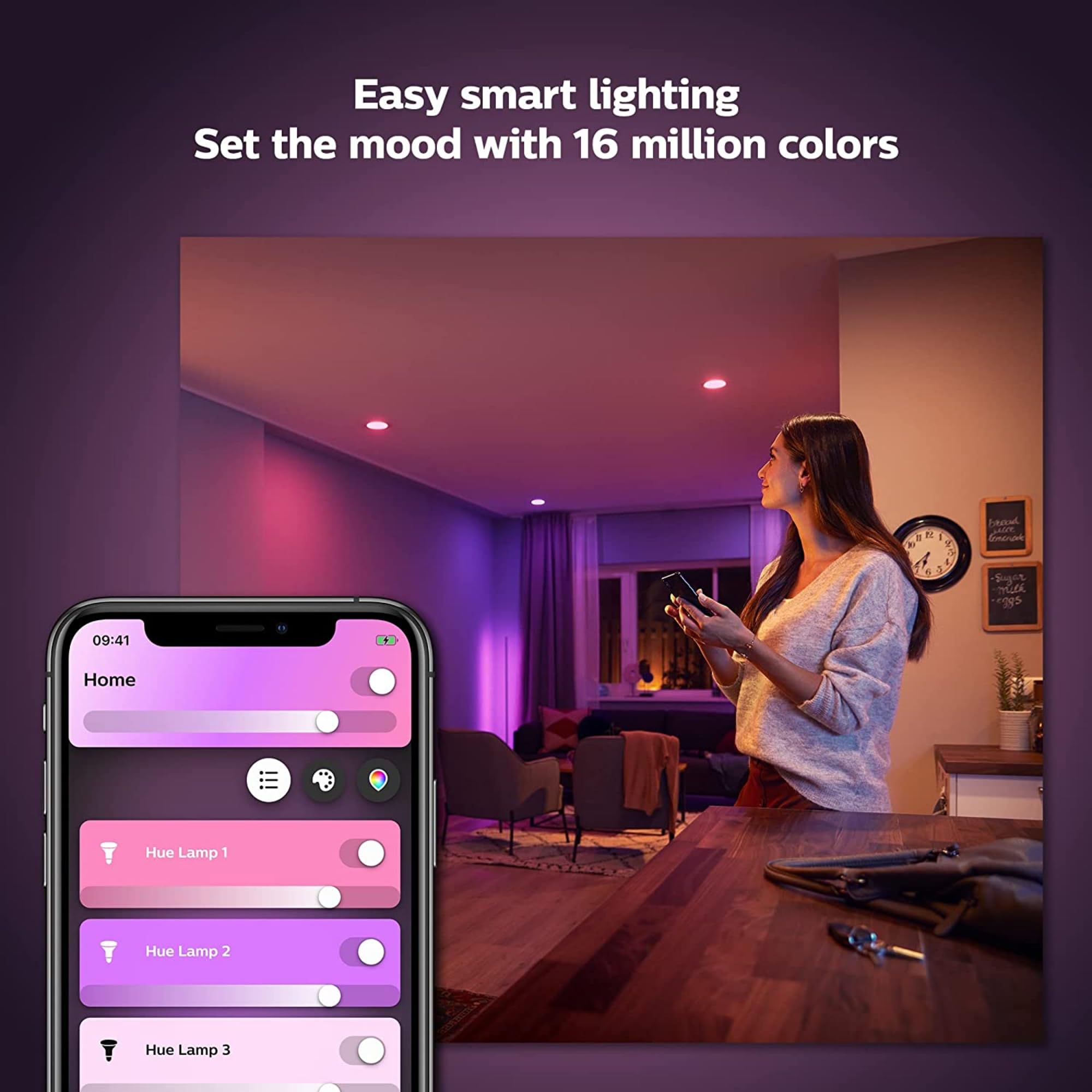 Millions of colors with White & Color Ambiance for style and atmosphere.