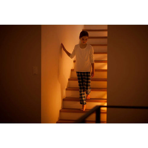 Philips Hue Motion Sensor automates lighting with A19 bulbs.