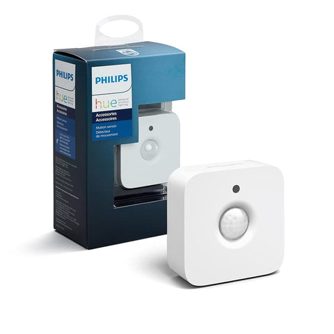 Philips Hue Motion Sensor front view detects movement to trigger lights