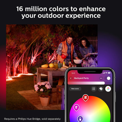 Philips Hue Outdoor Lightstrip clip-screw-install easy mounting on walls or fences.