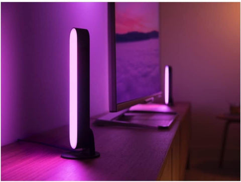 Music-synced lighting with Hue Play Bars for an engaging vibe.