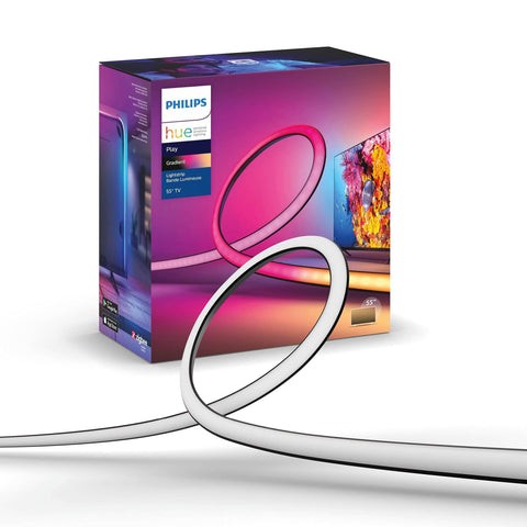 Philips Hue Play Gradient 55" TV strip back view for immersive backlight behind your screen