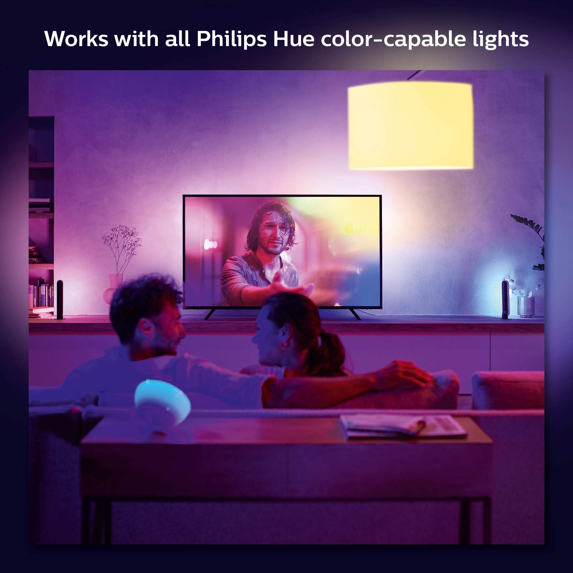 Philips Hue Play Gradient 55" TV strip wall ambient lighting for cozy rooms