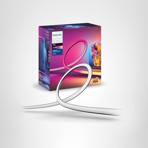 Philips Hue Play Gradient enhances TV sessions for gaming and cinema entertainment.
