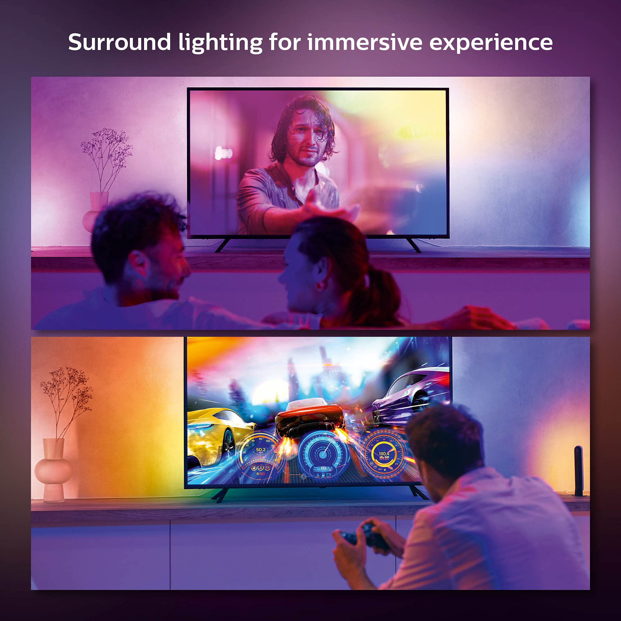 Philips Hue Play Gradient sync with movies, music, and games.