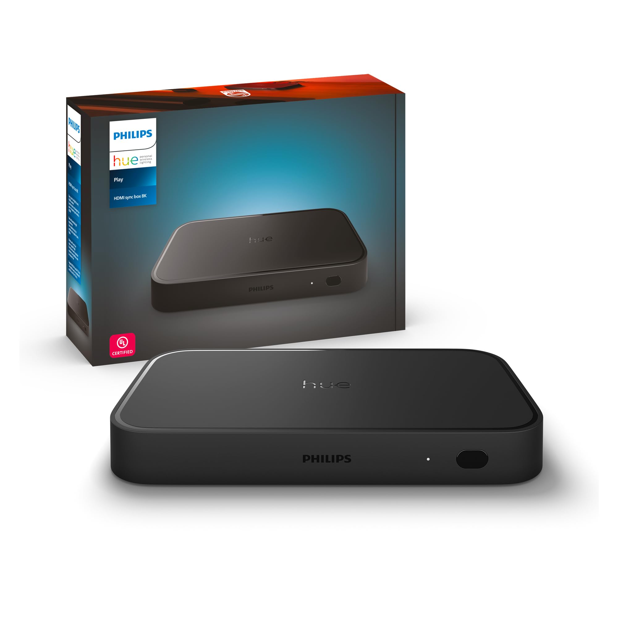 Philips Hue Play HDMI Sync Box front view for synchronized ambience in entertainment