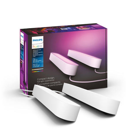 Philips Hue Play light bar base kit in white ambiance for immersive mood lighting.