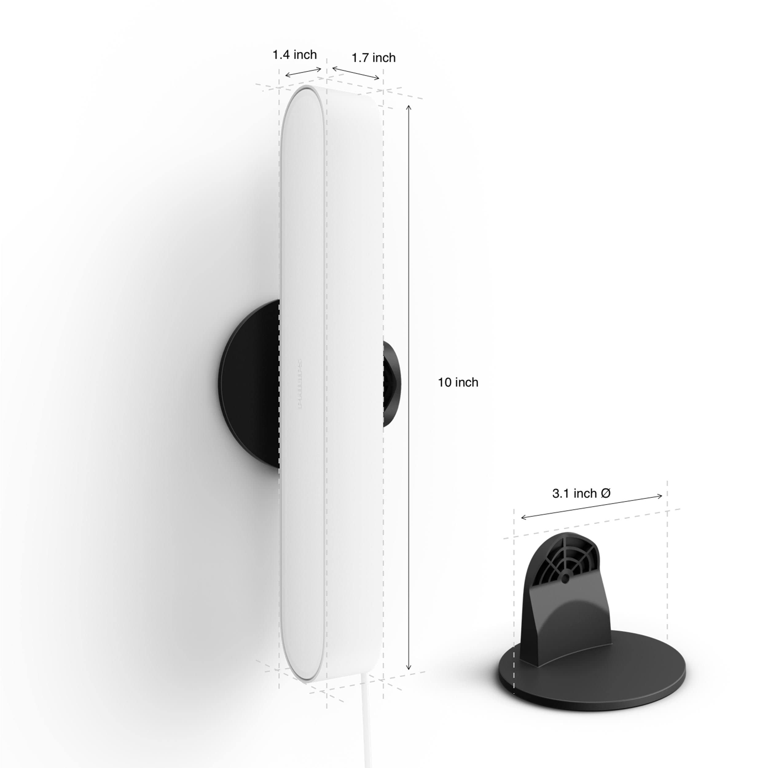 Philips Hue Play light bar wall-wash illumination in living room.