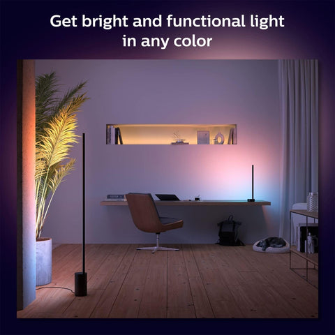 Phone screen showing Hue app control for Philips Hue Signe lamp