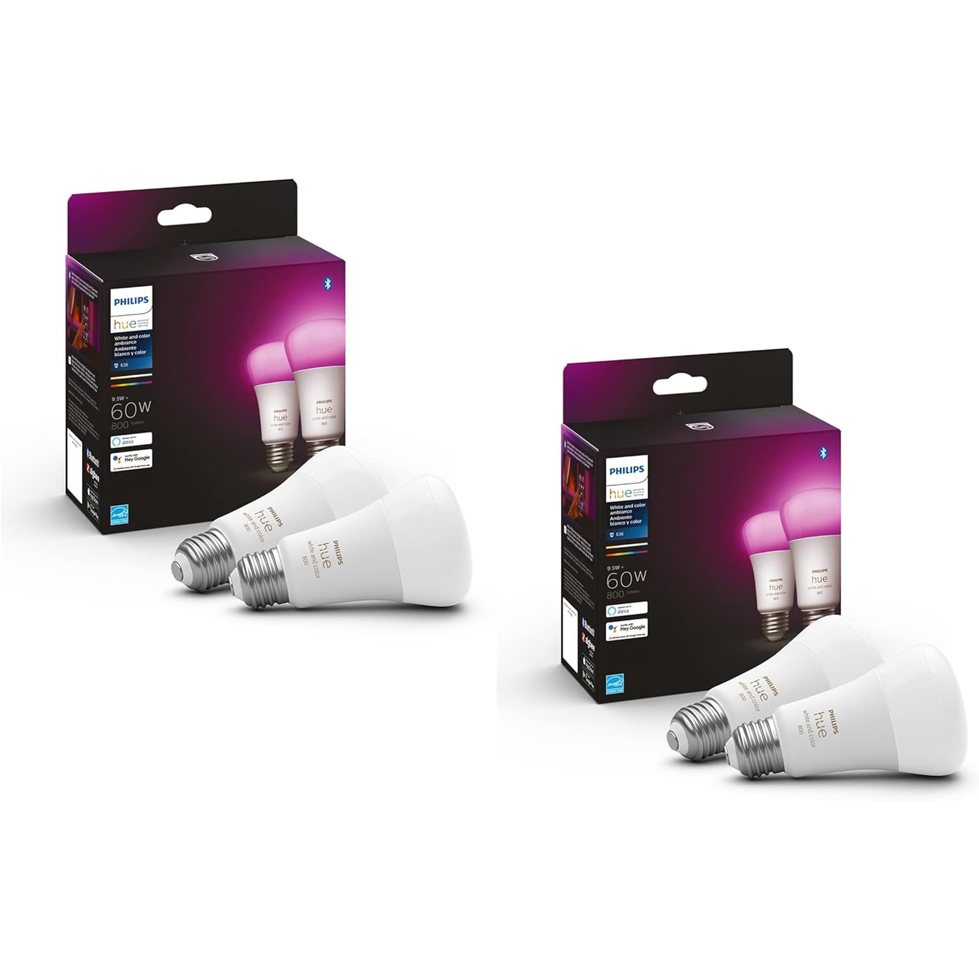 Philips Hue smart bulb white-color ambiance in lamp for versatile mood lighting.