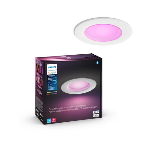 Philips Hue smart recessed downlight in ceiling for ambient lighting control