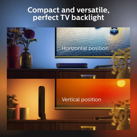 Philips Hue Play bar on the floor for wall-washing illumination