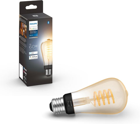 Philips Hue ST19 filament glow in a wall fixture for ambient lighting