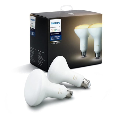 Philips Hue White Ambiance BR30 2-pack front view for versatile dimmable lighting