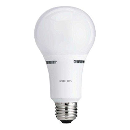 Philips LED 3-Way A21 frosted bulb delivering energy-efficient warmth with three brightness levels.