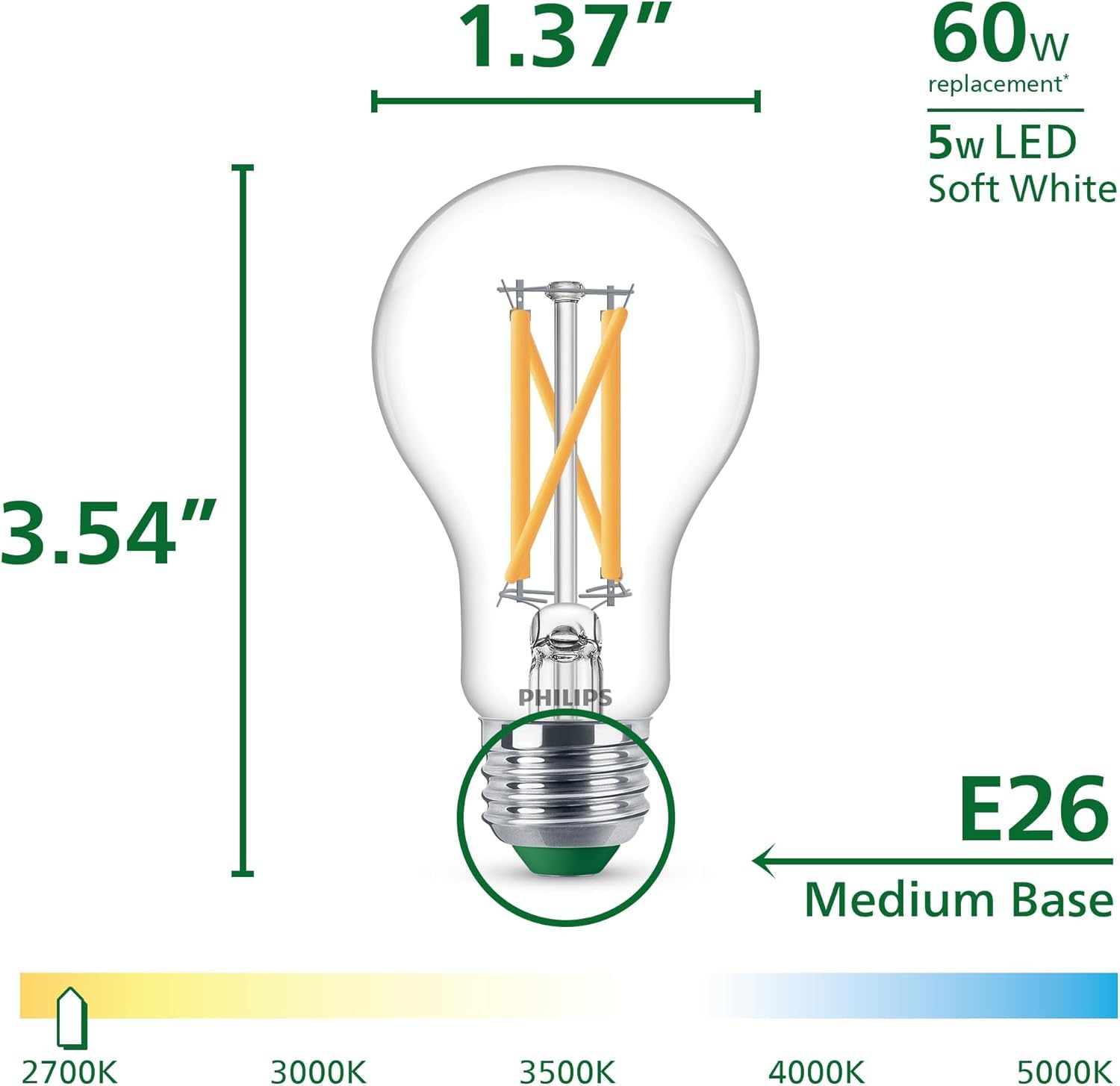 Philips LED A19 soft white 2700K glow creates cozy rooms