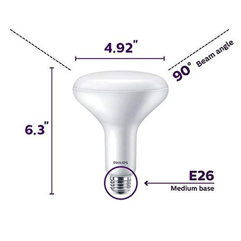 Philips LED BR40 bulb in a lamp showing daylight-quality lighting for brighter rooms.