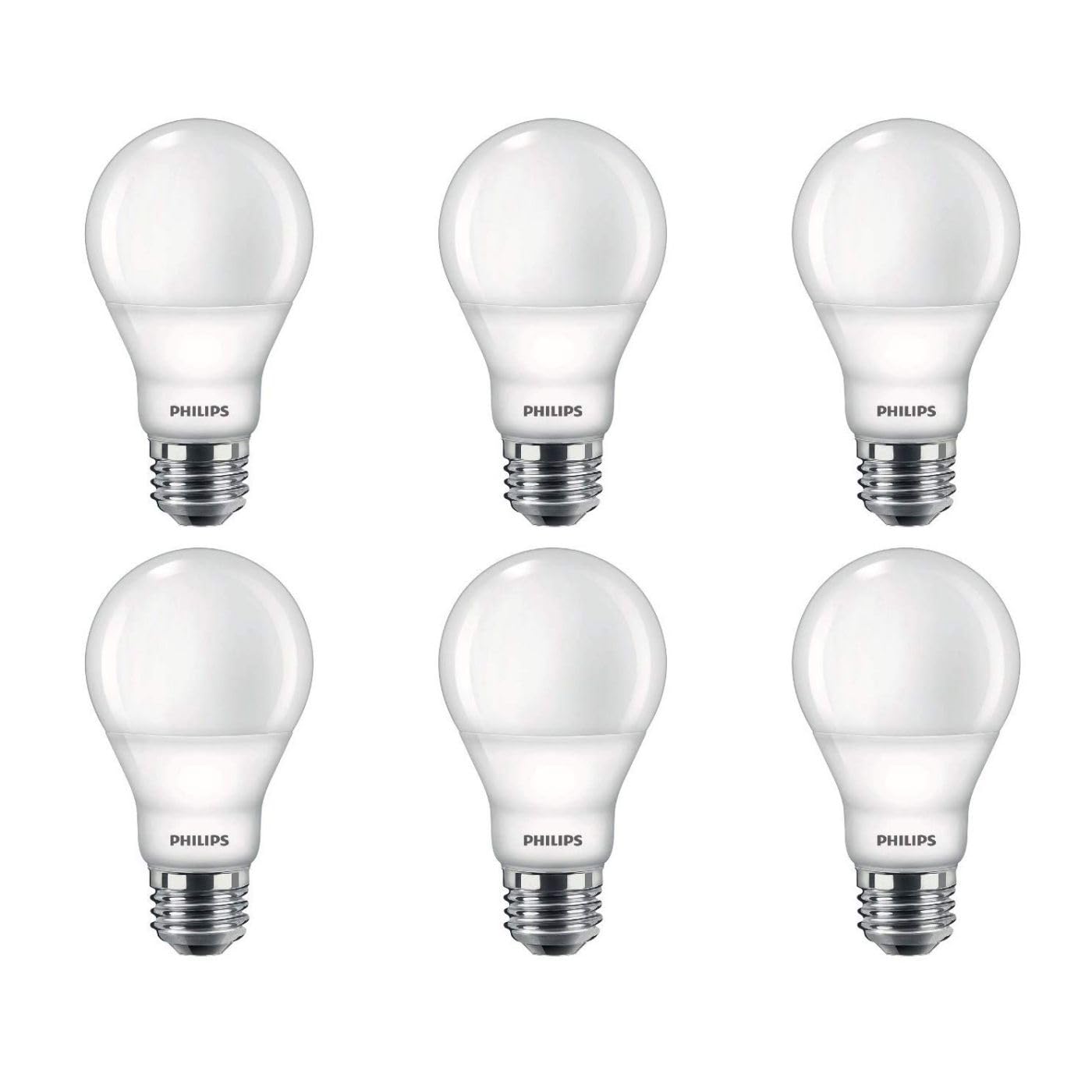Philips LED flicker-free frosted A19 bulb delivers steady soft light for calm evenings.