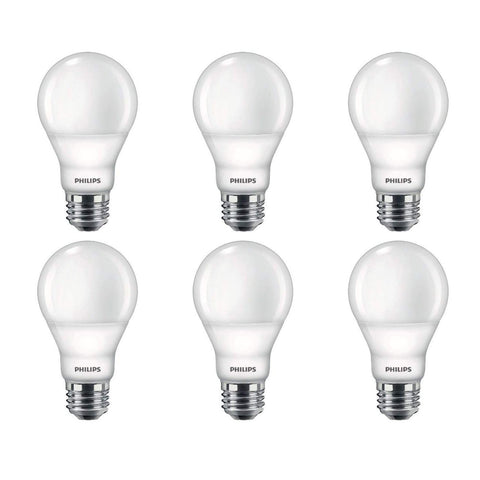 Philips LED flicker-free frosted A19 bulb delivers steady soft light for calm evenings.