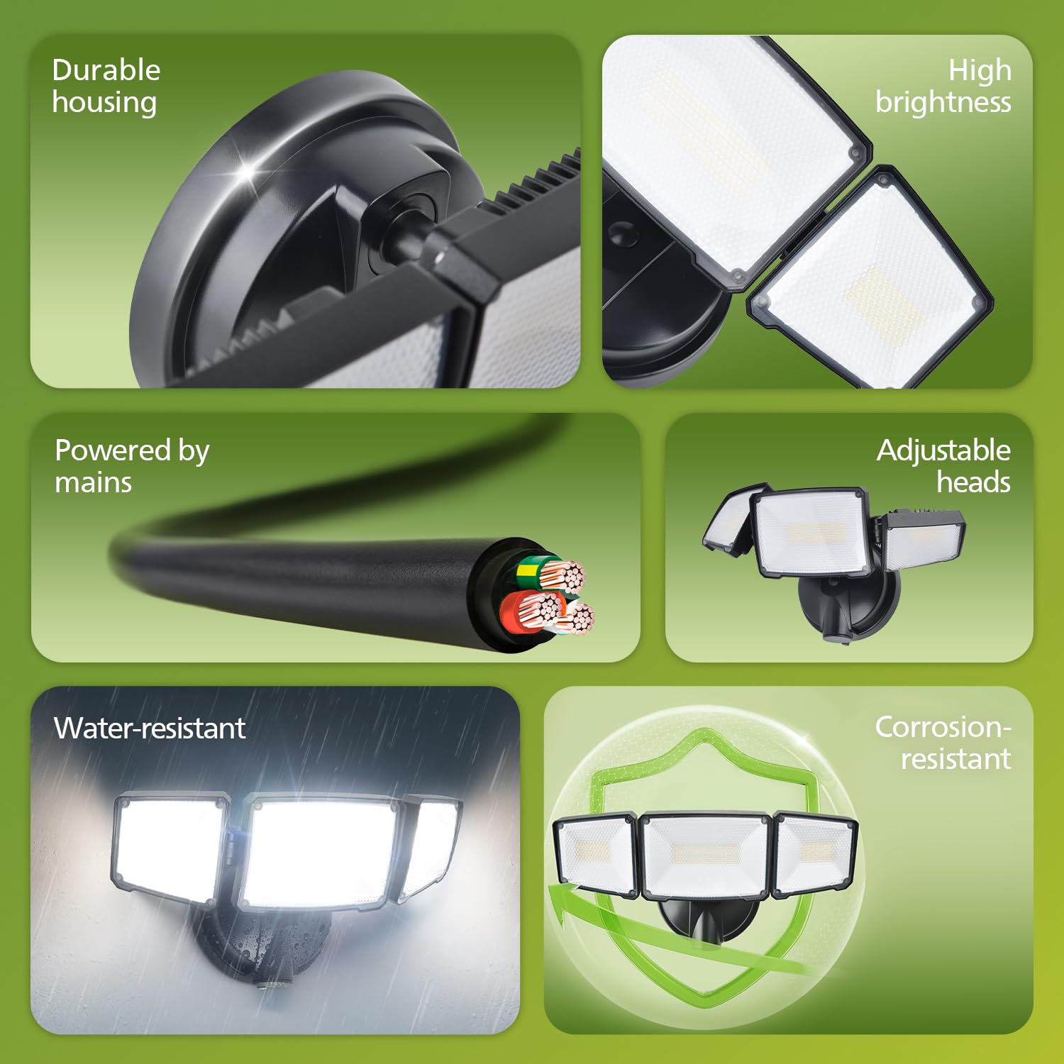 Philips flood light side angle demonstrates adjustable heads for customizable coverage.