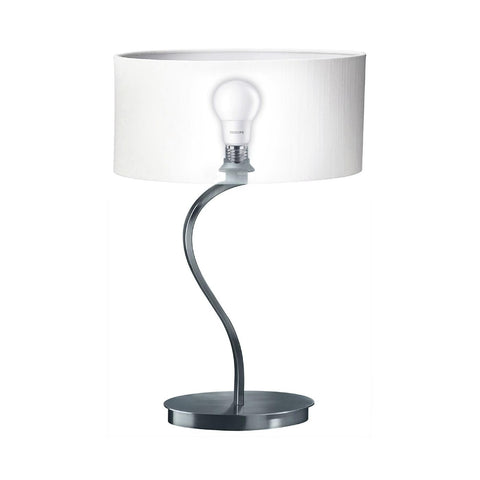 Bulb in fixture demonstrates easy E26 base compatibility for standard lamps.