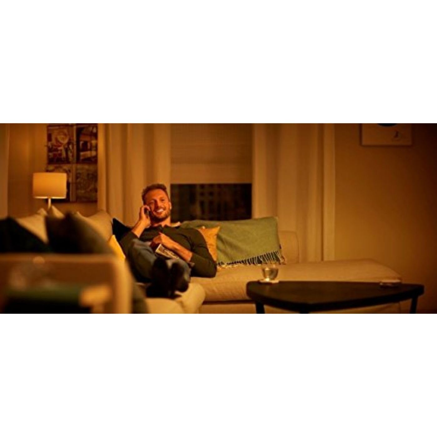 Philips LED Warm Glow dimming A19 showing smooth, gradual warmth for ambiance.
