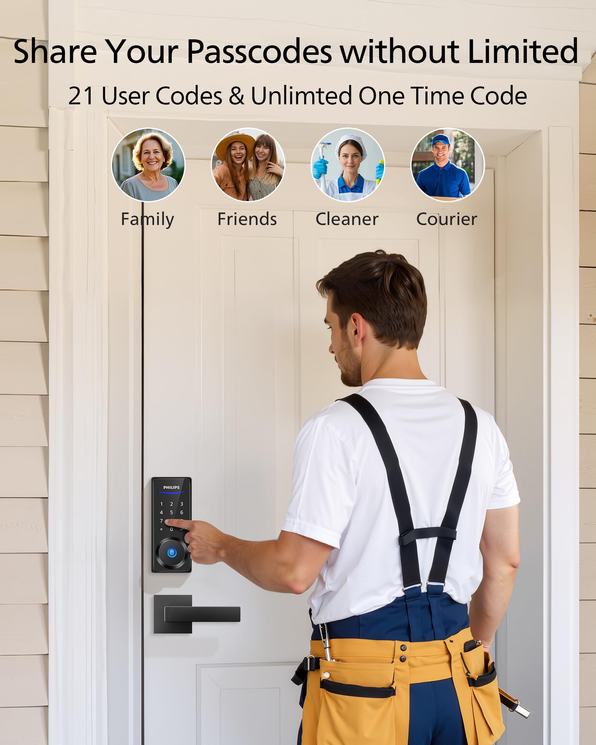 Philips one-time PIN code interface enabling guest access