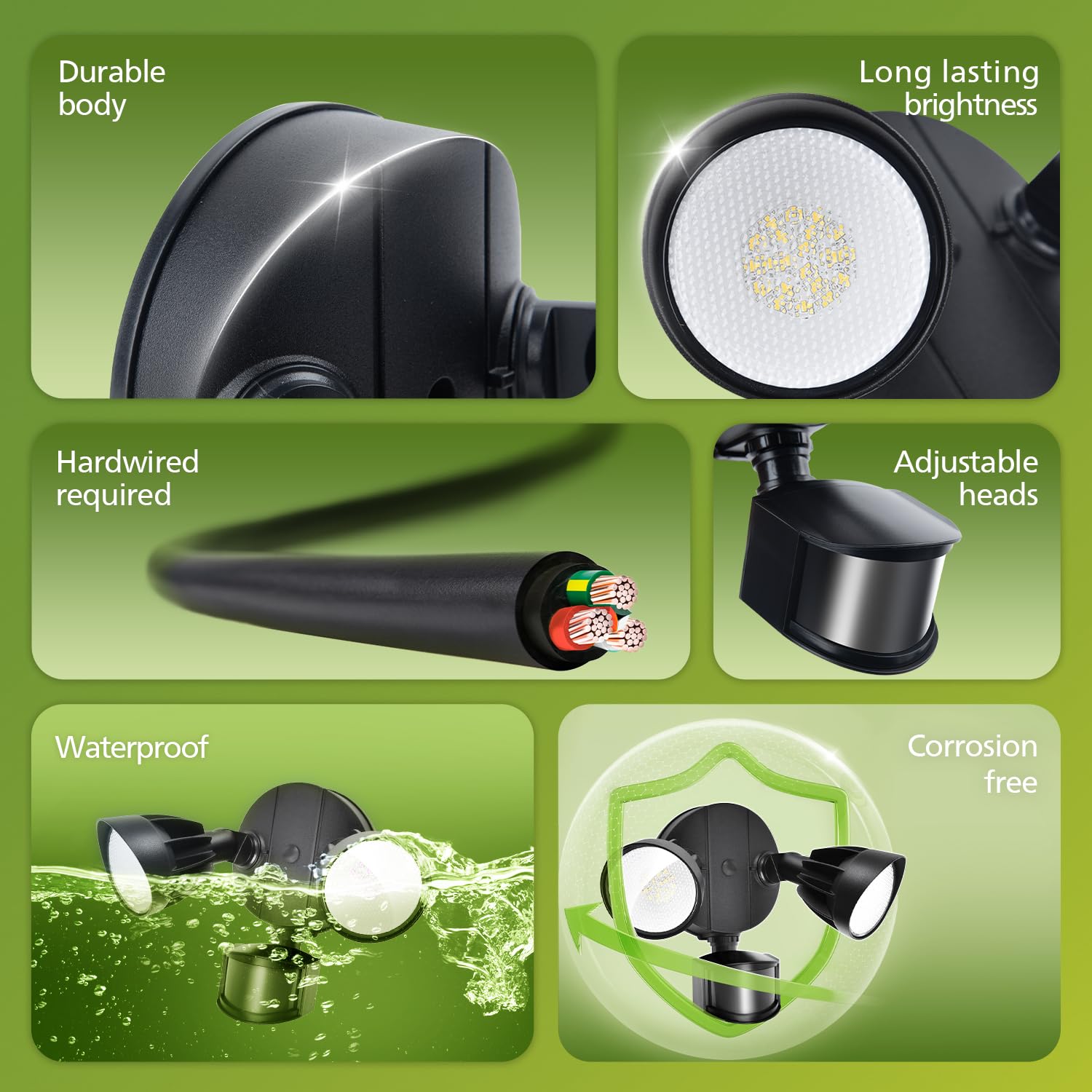 Philips outdoor security light with durable aluminum housing and IP65 weatherproofing.