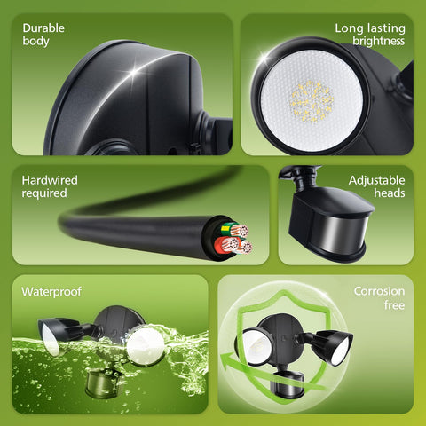 Philips outdoor security light with durable aluminum housing and IP65 weatherproofing.