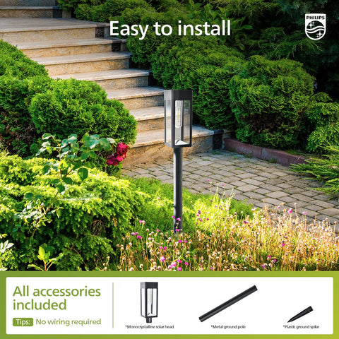 Philips installation-ready glass-metal pathway light