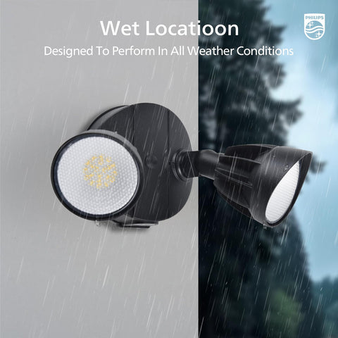 Philips outdoor light enhances patio and garden ambiance with focused illumination.