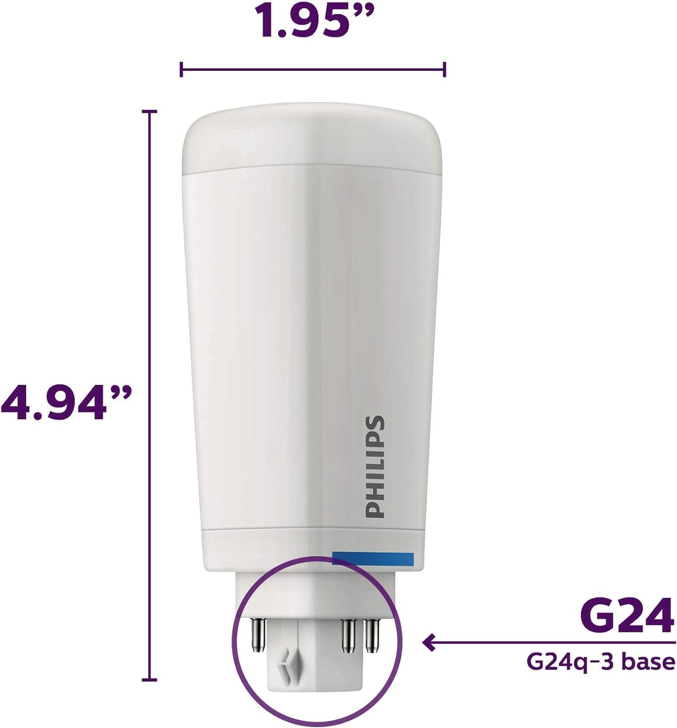 Philips PL-C 6-pack displaying 2700K soft white glow for warm interiors.