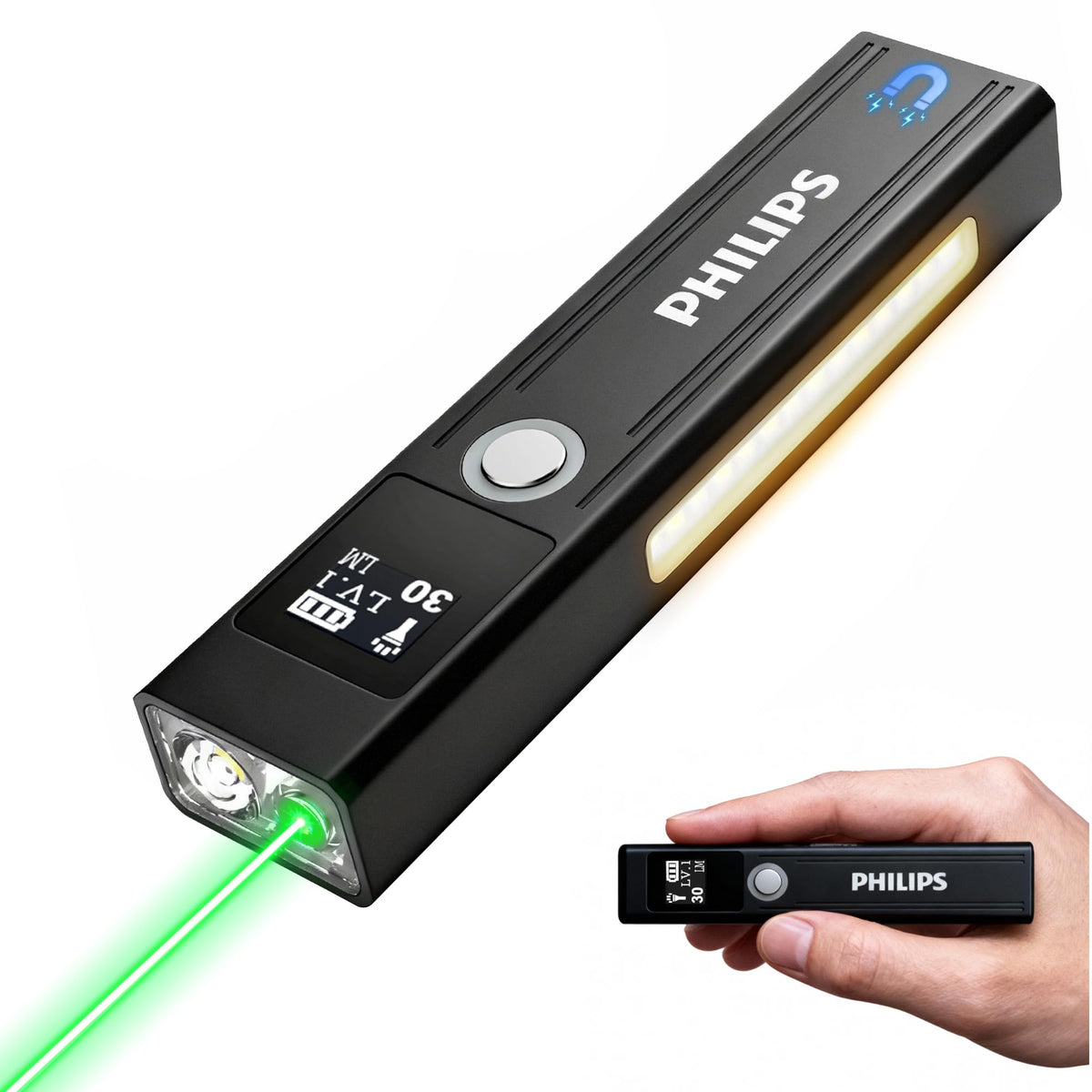 Philips SFL6256 green laser beam for precise outdoor signaling.