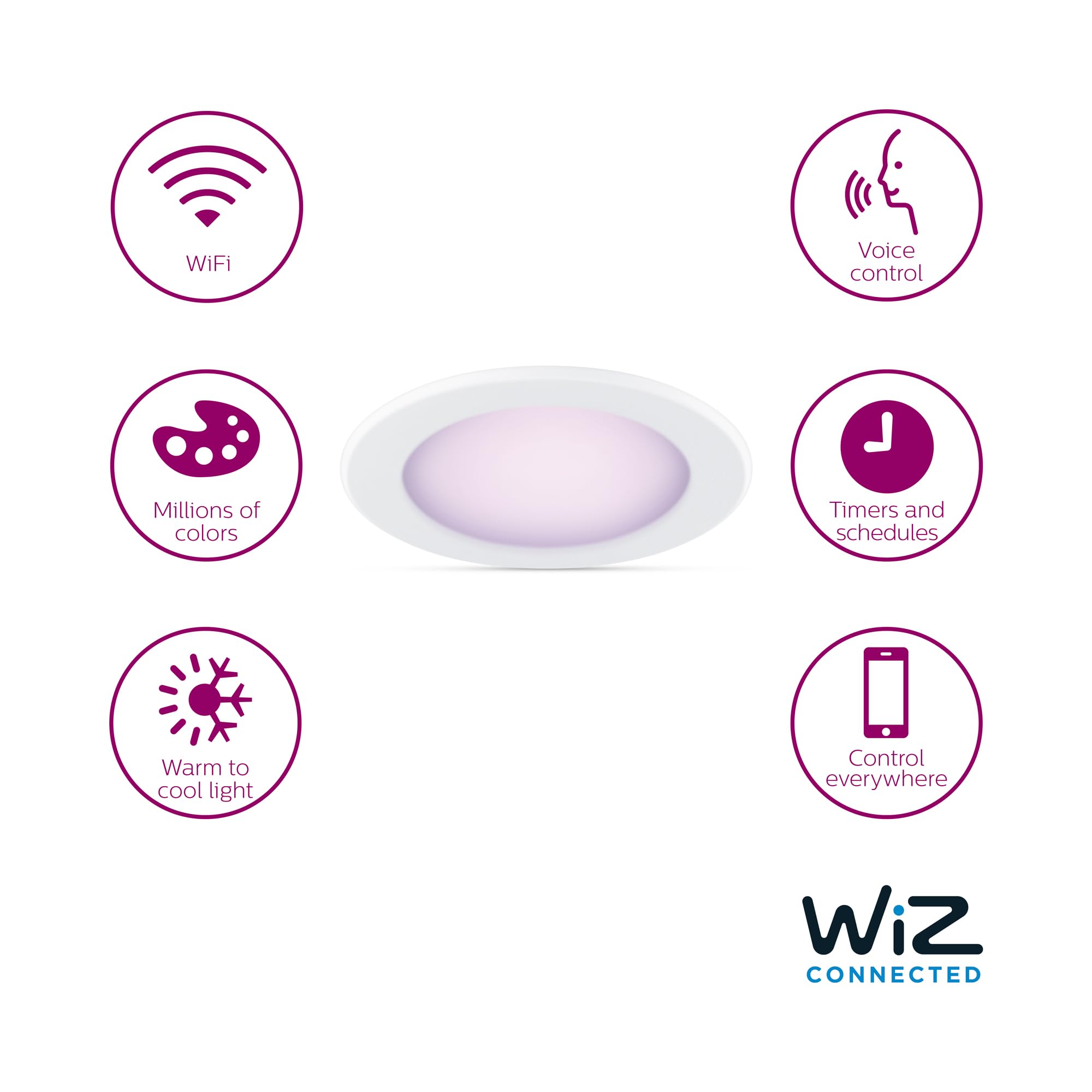 Philips Smart downlight tunable white creates energizing or relaxing moods.