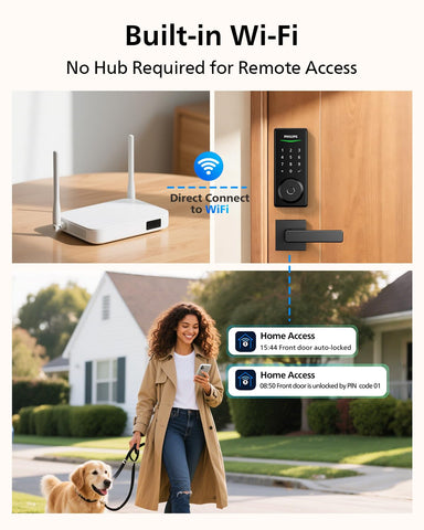 Philips smart lock app control interface for remote access and alerts.
