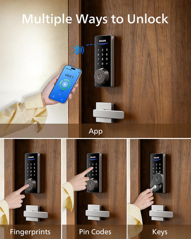 Philips Smart Lock app control shown on smartphone for access management